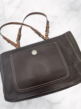 Coach vintage Brown Leather Tote with Tan Handles 7965000E